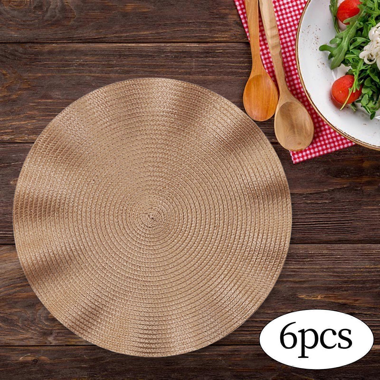 6 Pieces 15 inch Round Table Mats Place Holiday Party Kitchen Dining Tabletop