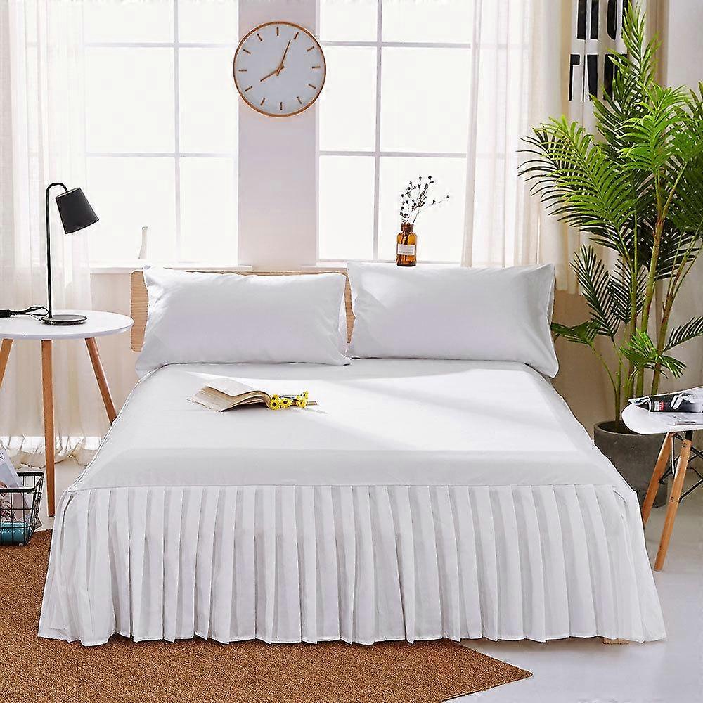3 Piece Ruffle Skirt Bedspread Set Queen King Size-16 inches Drop Ruffled Style Bed Skirt Coverlets Bedspreads Dust Ruffles(With 2 Pcs Pillowcase)