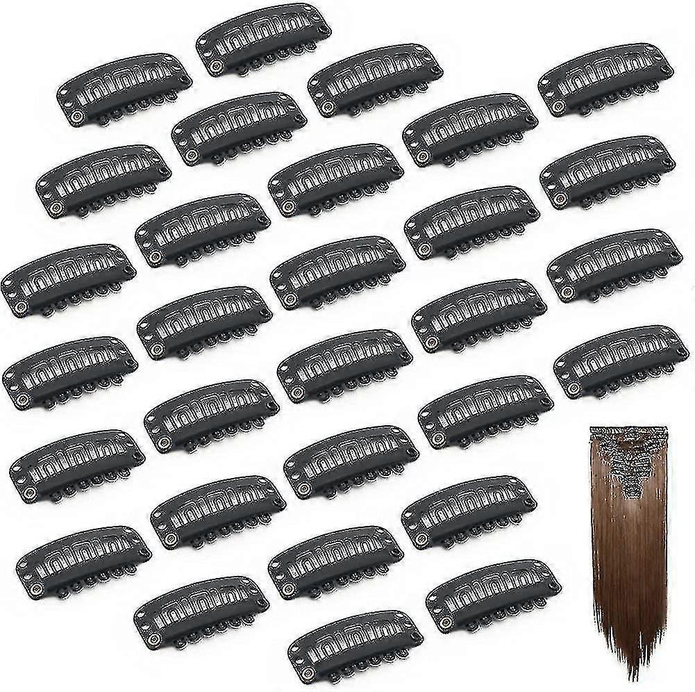 Hair Extensions Clips. 6 Teeth Wig Clips For Wigs. 30 Pack