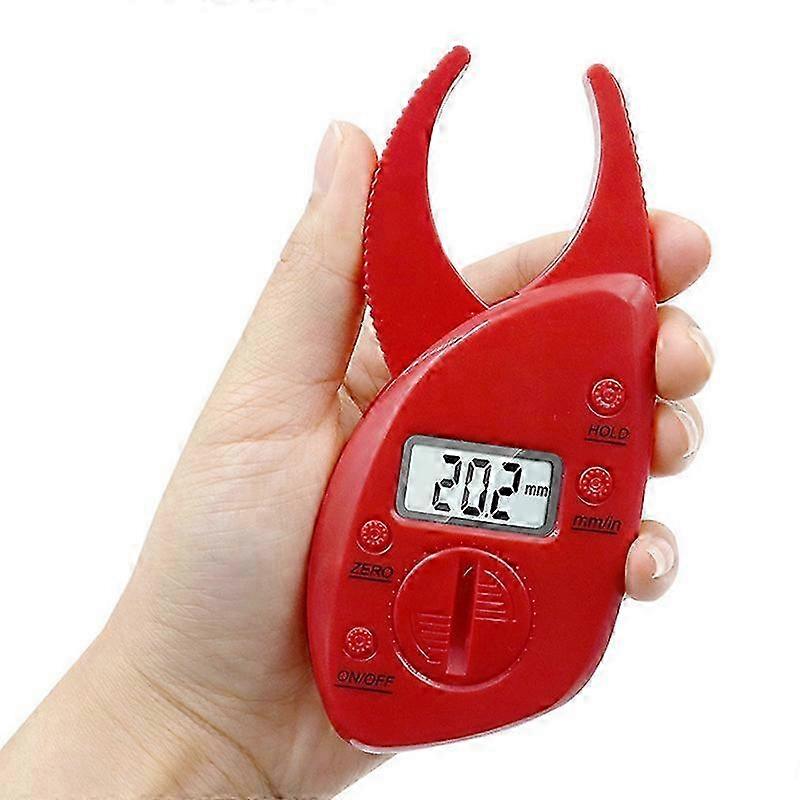 Skin Fat Caliper Portable Lightweight Comfortable Grip Accurate Measurement Digital Fat Caliper Red