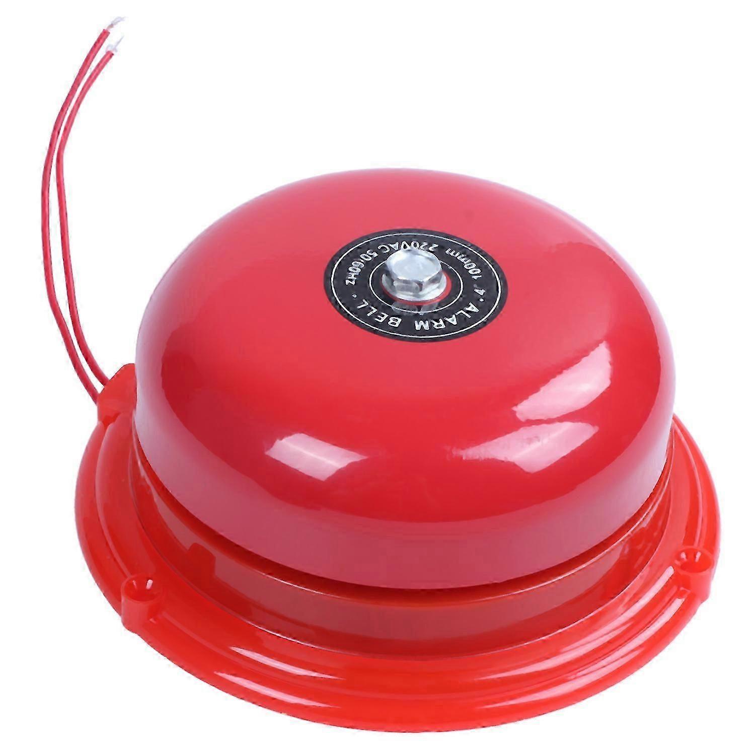 AC 220V 100mm 4 inch Dia Schools Fire Alarm Round Shape Electric Bell Red js