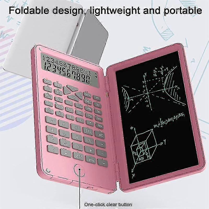 Scientific Calculators, 12-digit Lcd Display With Erasable Writing Tablet Foldable School Meeting A