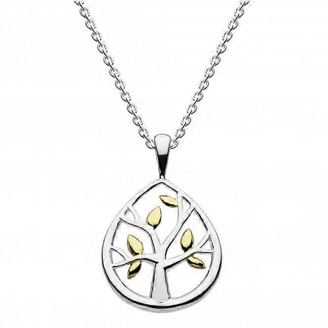 Dew Sterling Silver Leafed Tree with Gold Plate Pendant 98017GD020