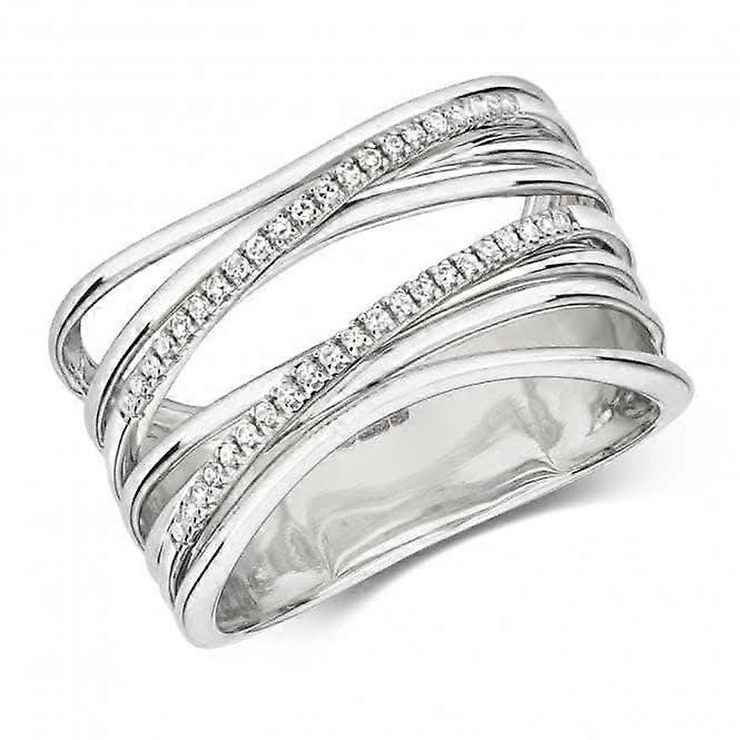 Diamond Jewellery 9K Crossover 白金戒指 RD816W