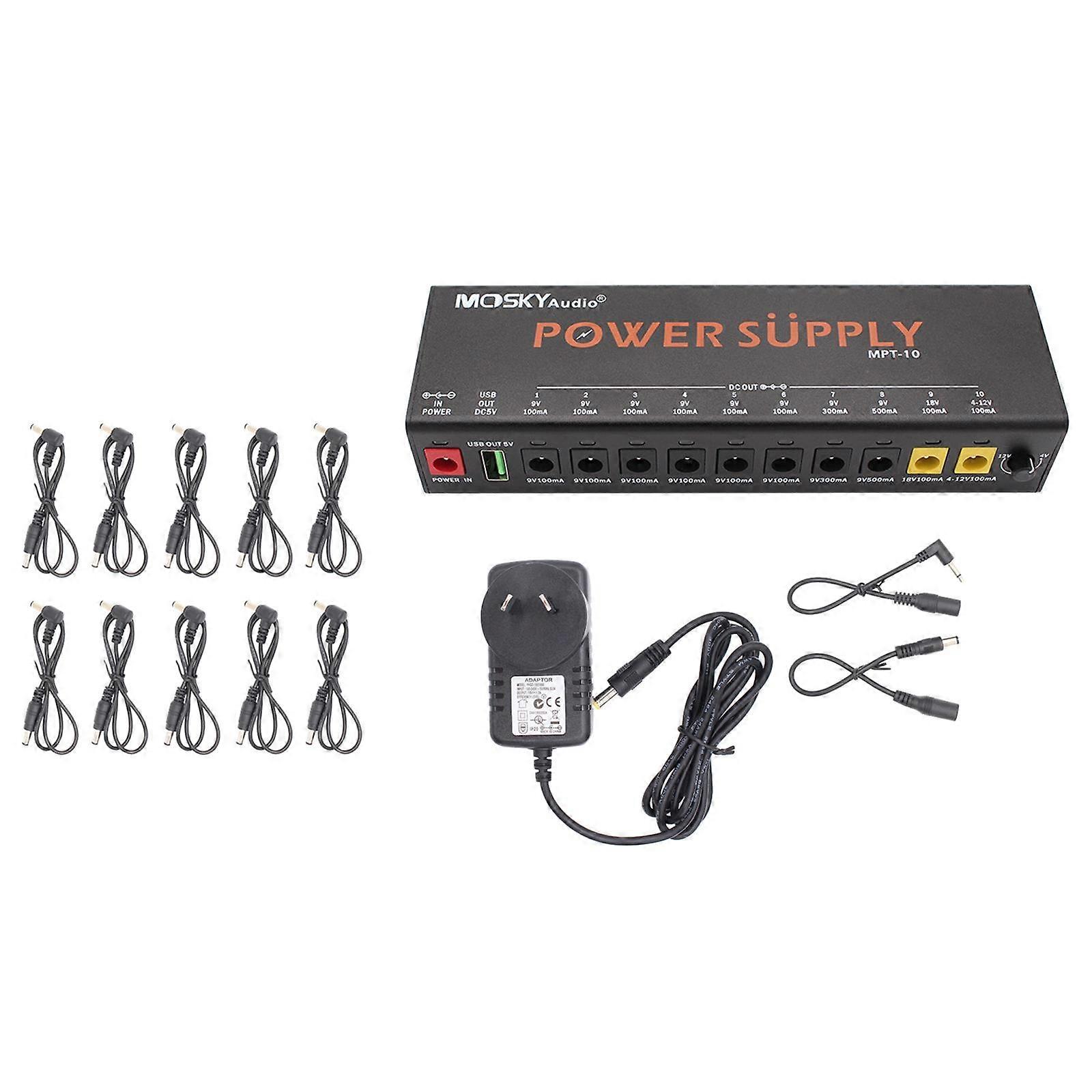 Guitar Pedal Power Supply Durable with Short Circuit and over Current Protection
