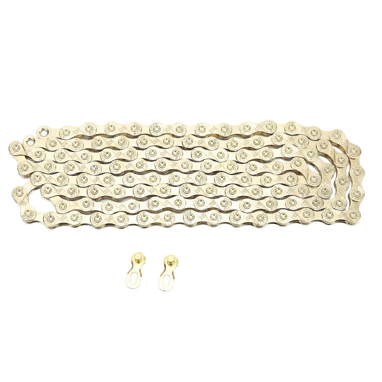 Mountain Bikes Chain 9 Speed Electroplate Rustproof Stable 2 Bridges Type Bike9Speed Chain with Chain Connector