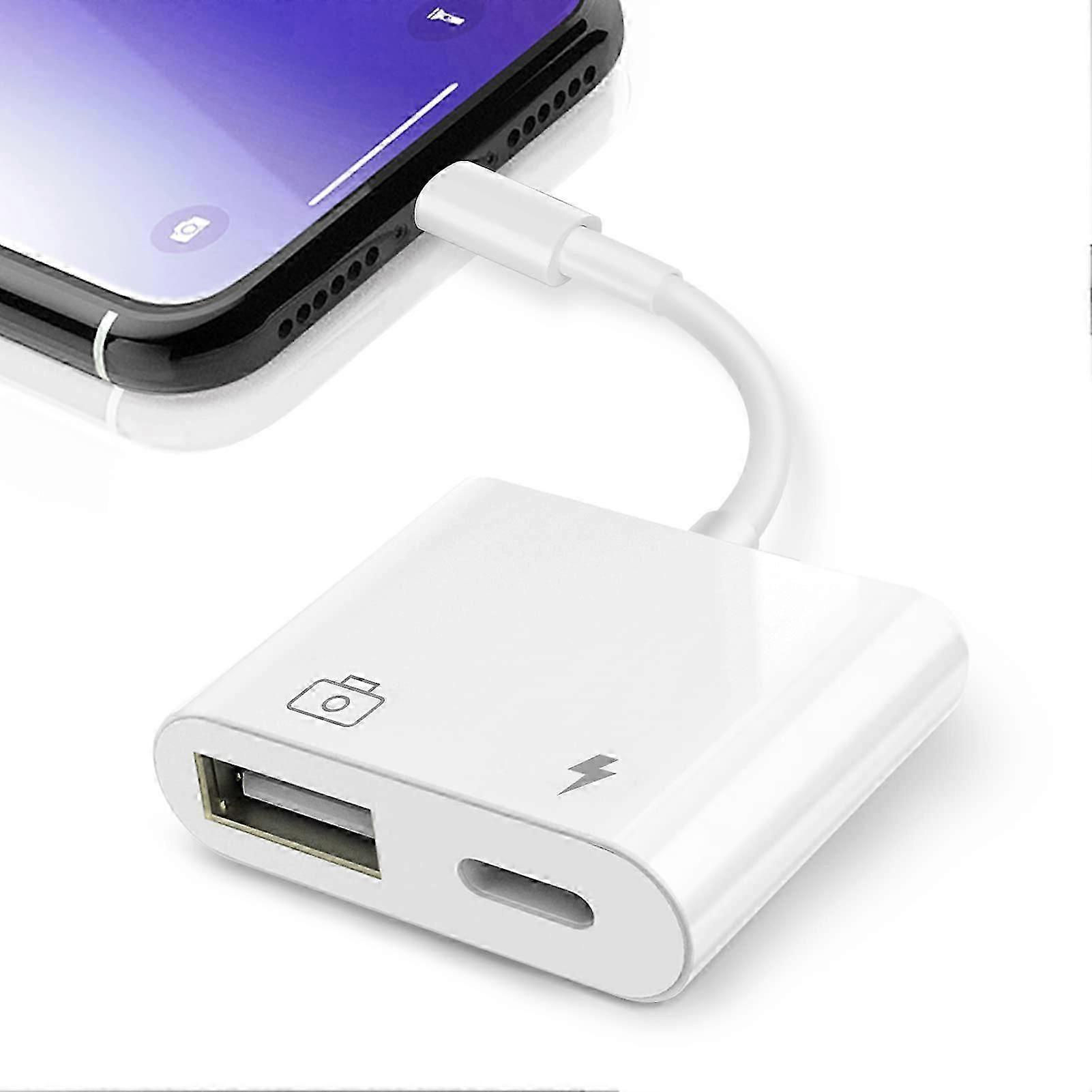 Saliop USB-Adapter für iPhone/iPad, USB-OTG-Adapter und Ladeanschluss 2 in 1, Kameraadapter Unterstützt Audio/MIDI-Interfaces und Kartenleser