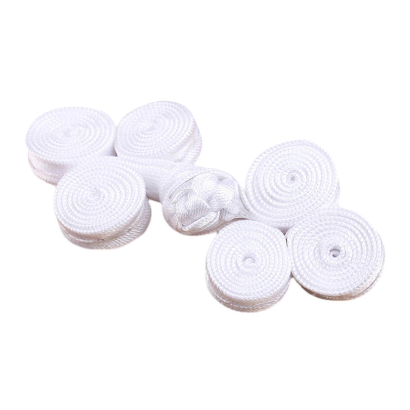 Multiple Color Handmade Sewing Fasteners Featuring Chinese Traditional Buttons Perfect for Sweater Scarf Cardigan White