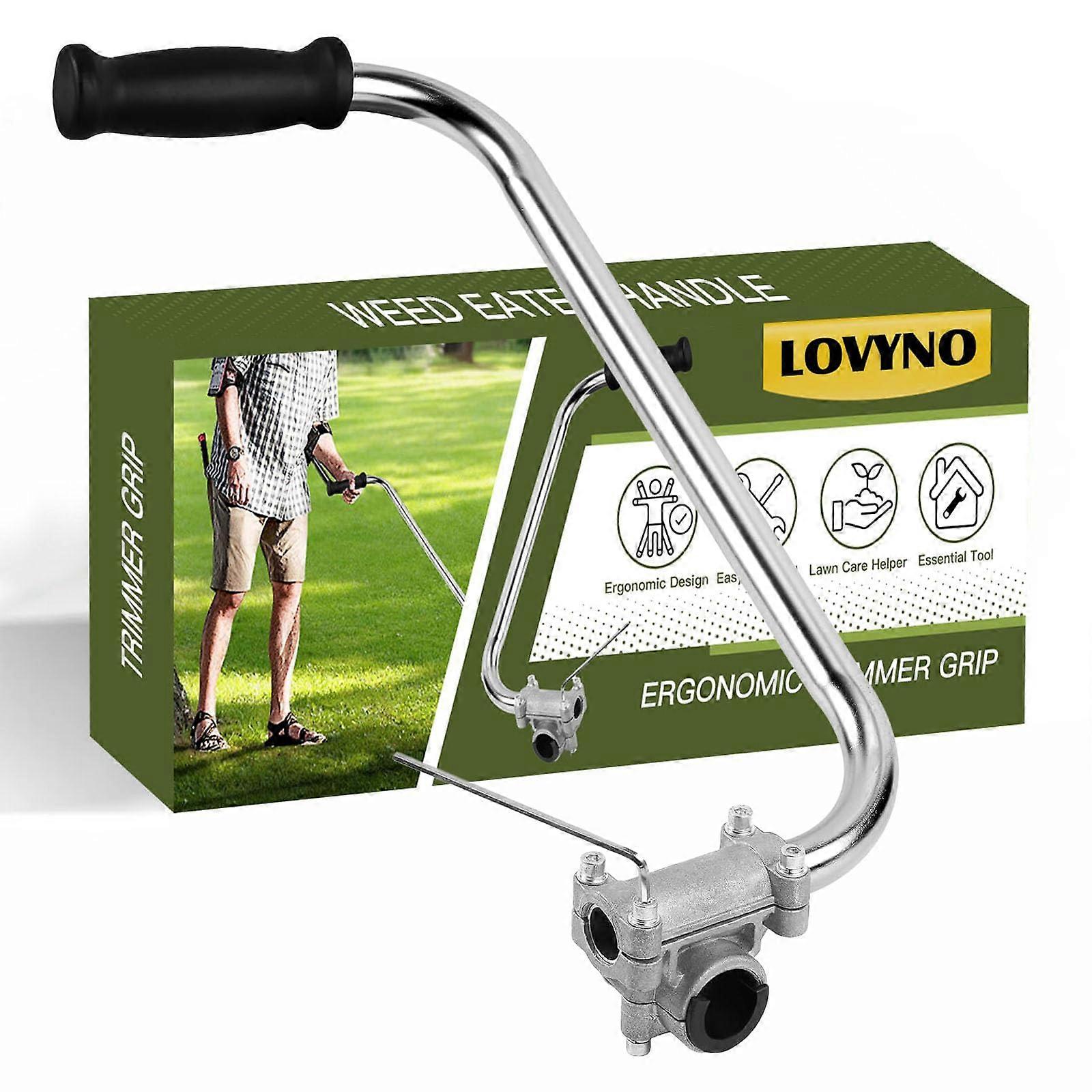 Ergonomic Trimmer Handle for Lawn Trimming and Weeding Compatible with Gas and Electric Trimmers