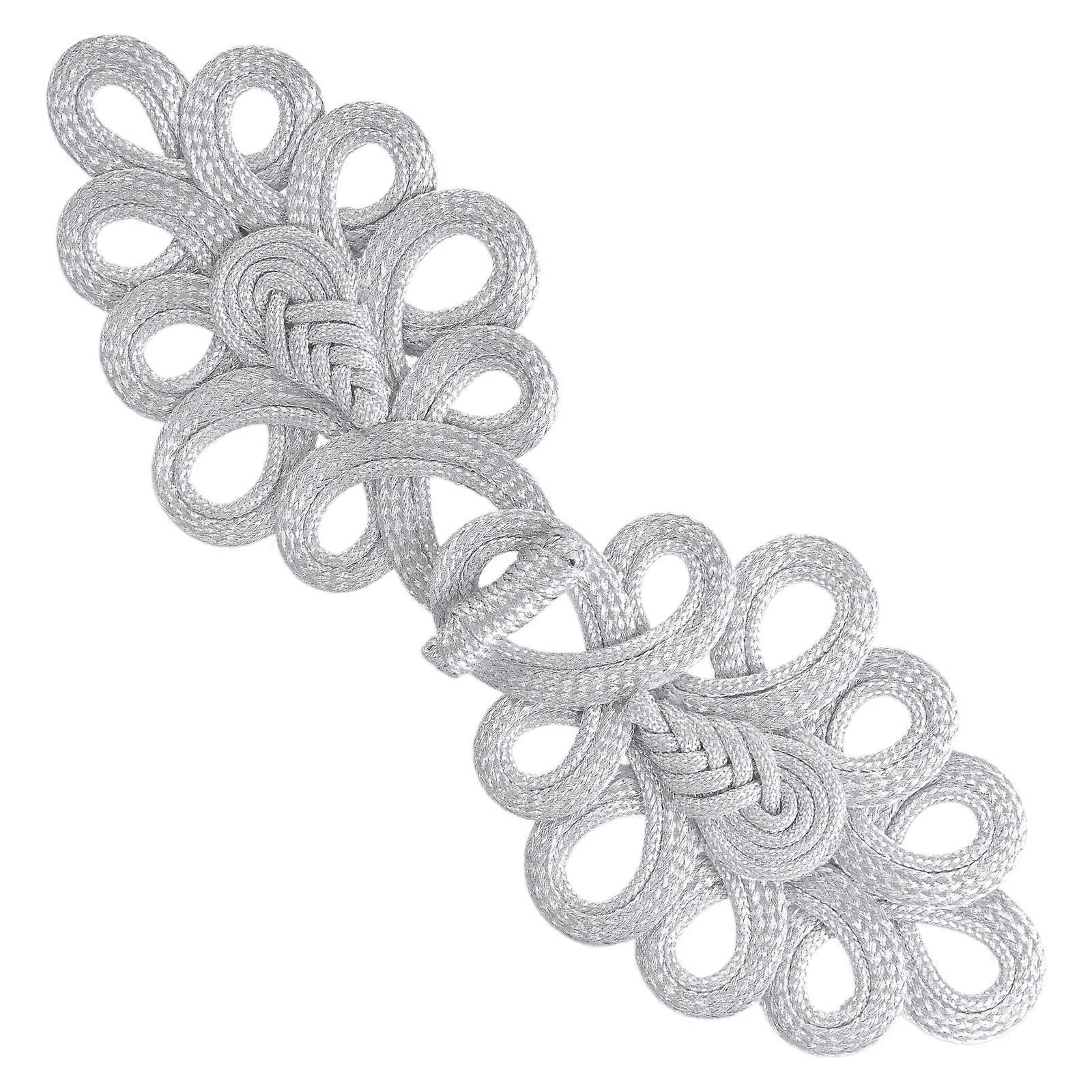 Chinese Knot Button Cheongsam Buttons Knot Fastener Tang Suit Invitation Gift Box DIY Handmade Crafts Clothing Accessory  silver