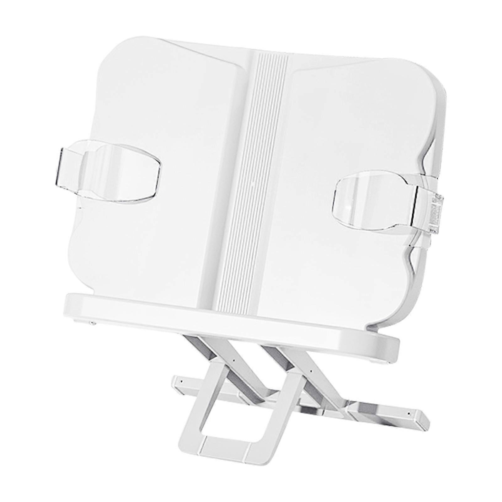 Book Stand Holder Foldable Cookbook Holder Reading Bracket Liftable Reading Rack Adjustable Book Holder for Reading White