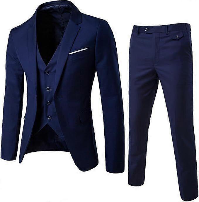 Mens 3Pcs Vest Coat Pant Set For Wedding