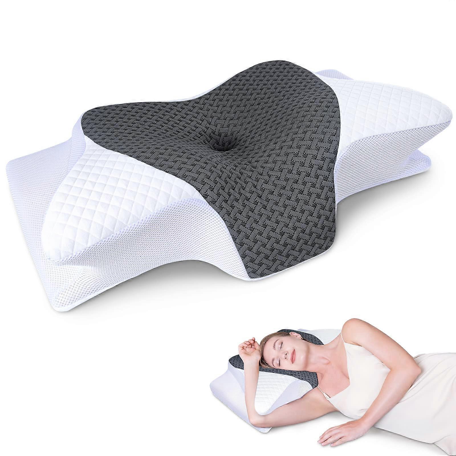 Slow Rebound Memory Foam Cervical Neck Pillow for Neck and Shoulder Pain Relief for Side Sleepers