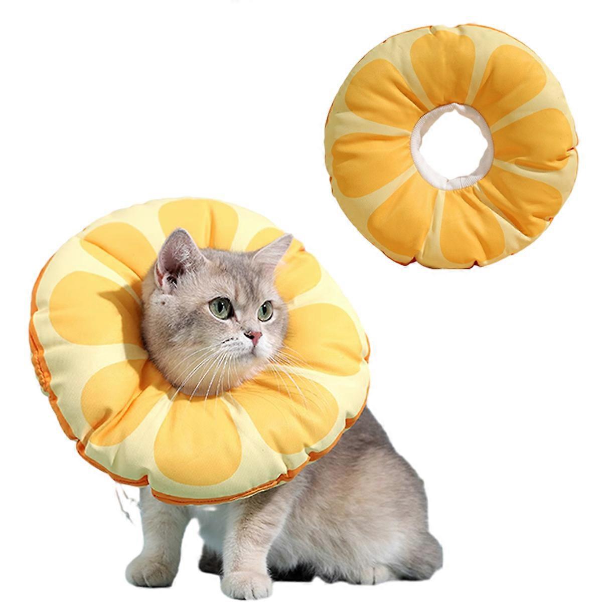 調節可能な猫の回復首輪ソフト、かわいいペットのE-Collarネックコーン手術後の傷治癒保護コーン子猫、小型犬のためのフィット感