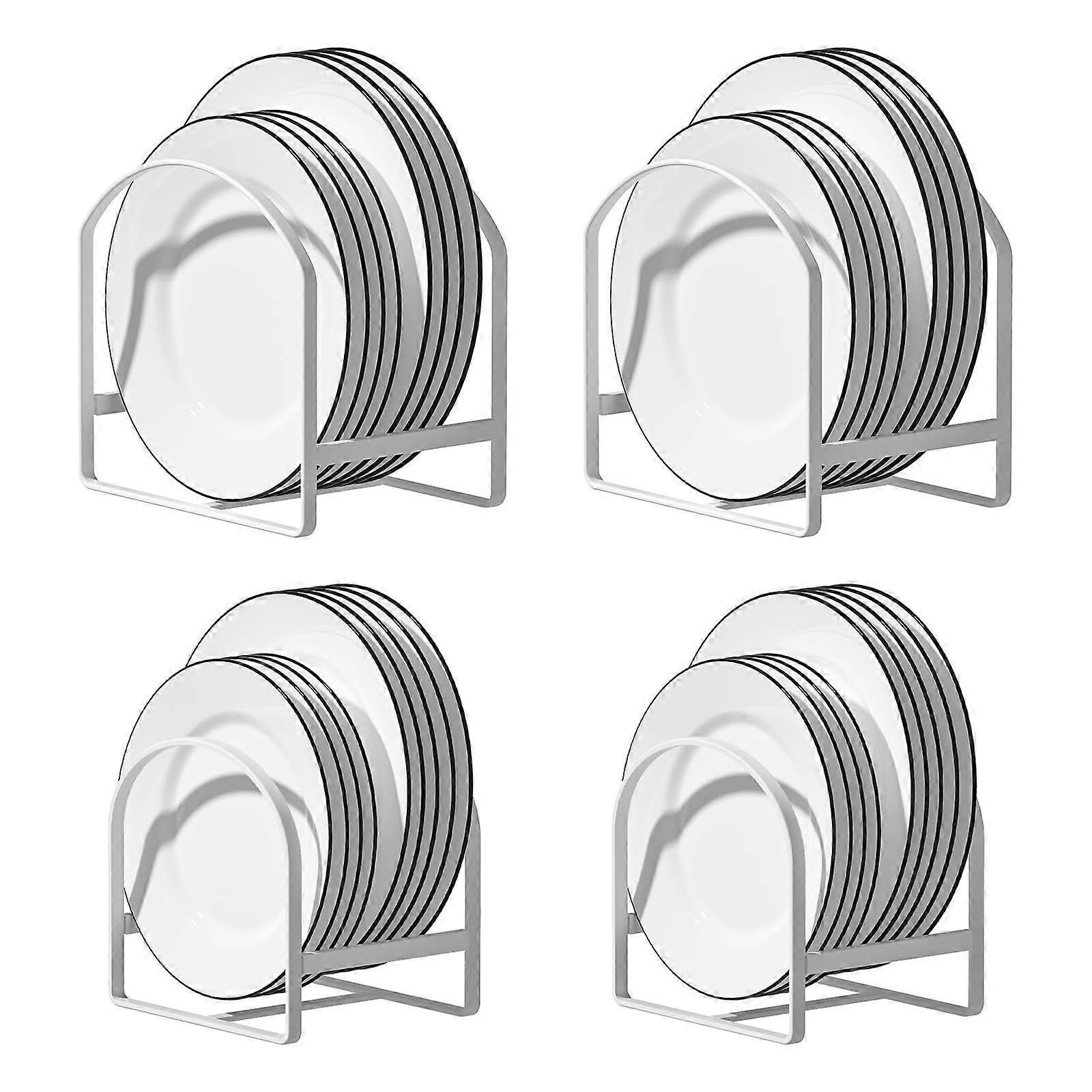 4er Pack Tellerhalter Organizer Küchenschrank Platzsparer 2 Groß 2 Klein