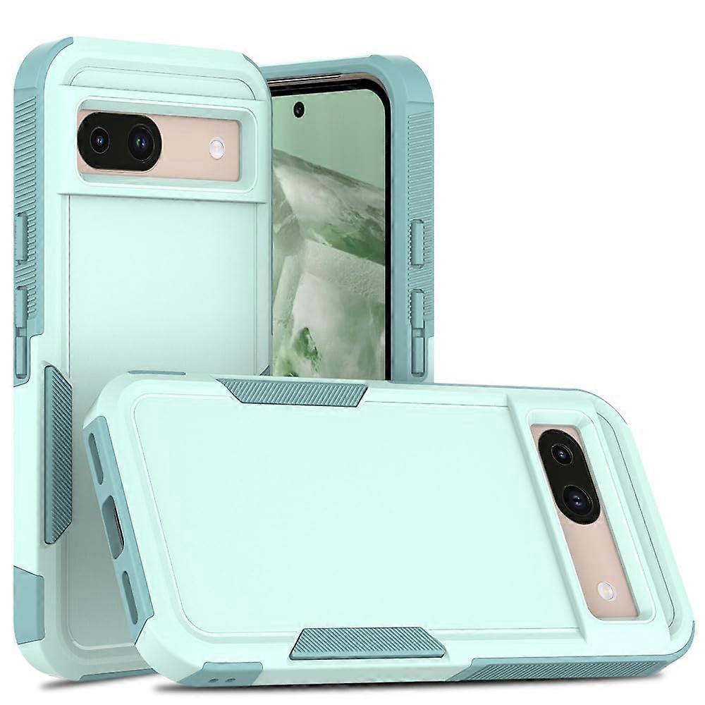 Pixel 8a Case, Two-In-One PC+TPU Double-Layer Anti-Fall Protective Cover, Green Mobile Phone Case for Google Pixel 8a