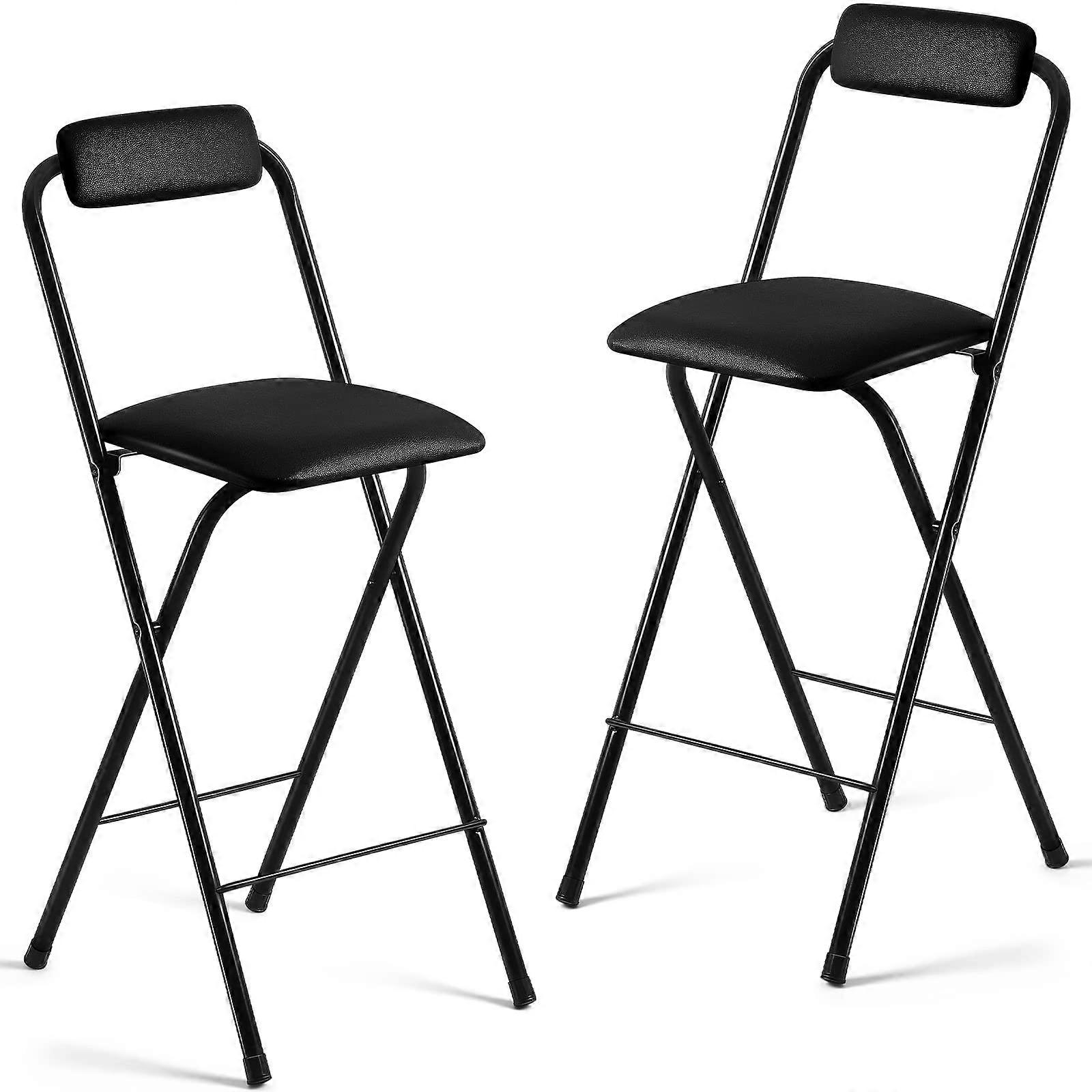 2 Pcs 25.6 Inch Folding Chair Stool Chair Foldable Chair Folding Chairs with Seats Padded