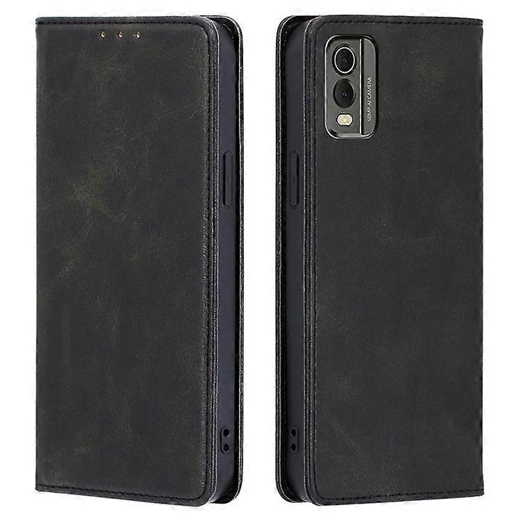 Compatible For Nokia C32 Calf Texture Case Magnetic Closing Foldable Stand PU Leather Wallet Phone Shell