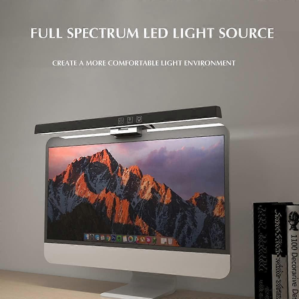 Computer Screen Hanging Lamp 3 Color Modes Stepless Dimmable for Home Office Workbench Reading