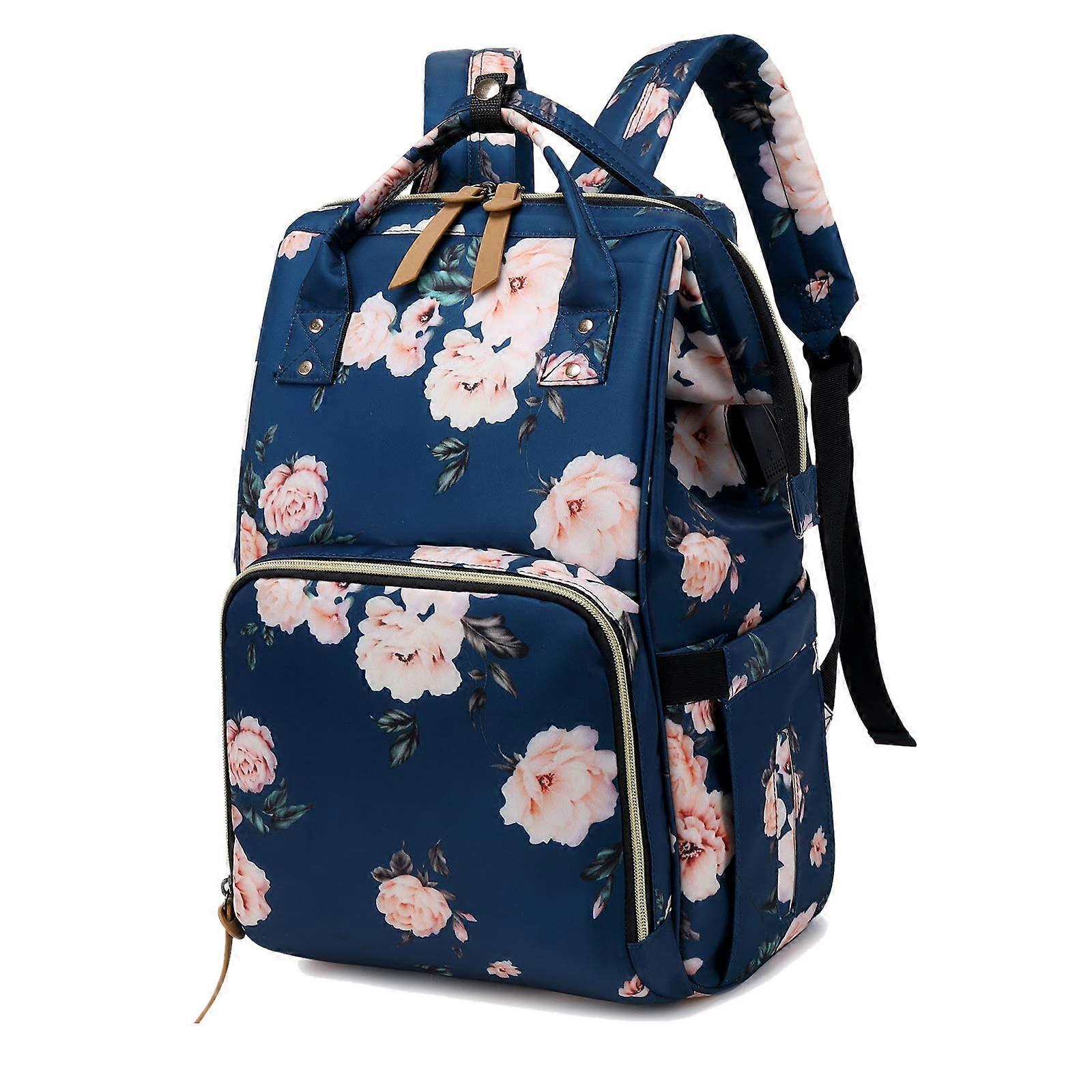Cloth Backpacks Travel Diaper Backpack With USB Charging Port, Multi-Function Change Bag