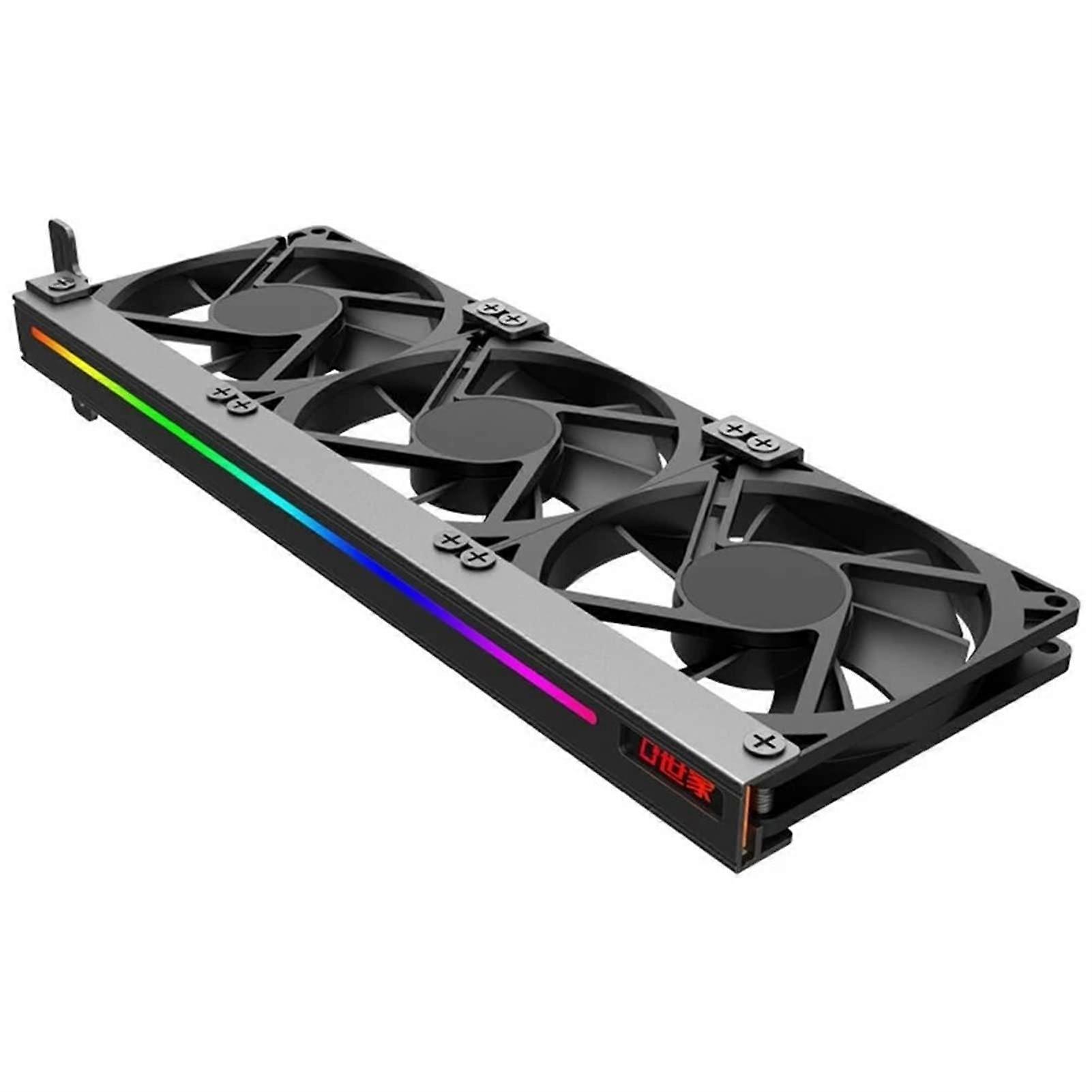 VCC270H Graphics Card Cooler Three 9CM Fans Heatsink Aura Motherboard ARGB Light Effect Strip Graphics Cooling