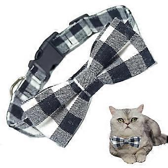 Collare regolabile per animali domestici Checker Bowknot Dog Collar
