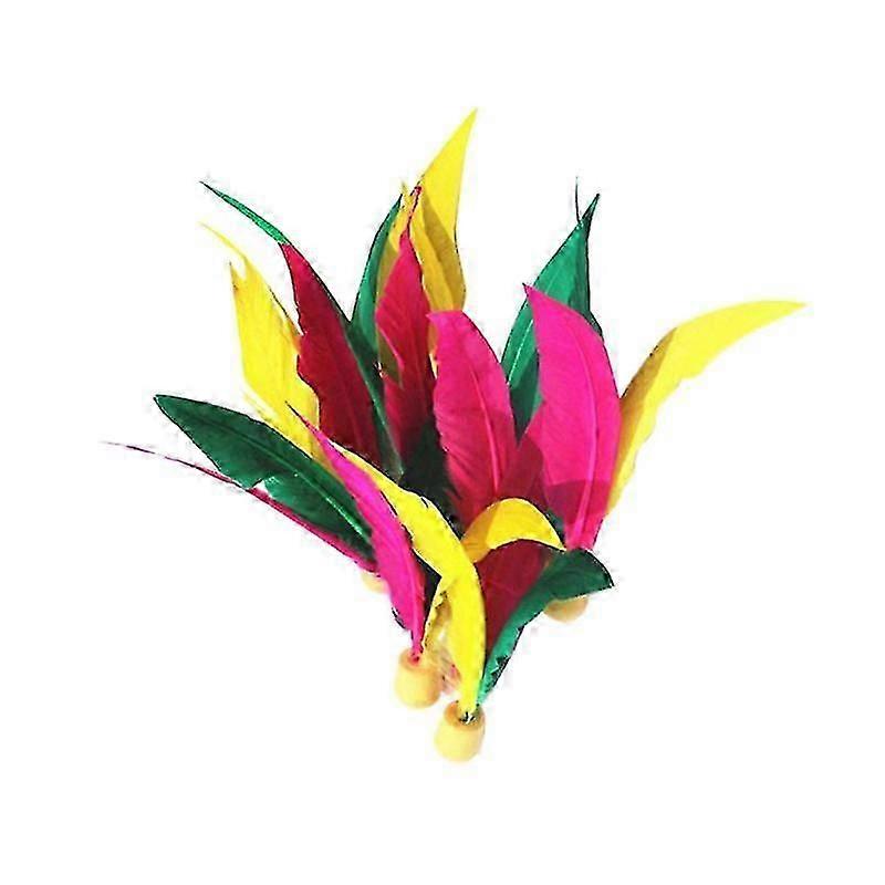 バトルドールとシャトルコック屋内屋外ビーチプレイ玩具のための20pcsパドルバドミントンフェザーボール(ランダムカラー)