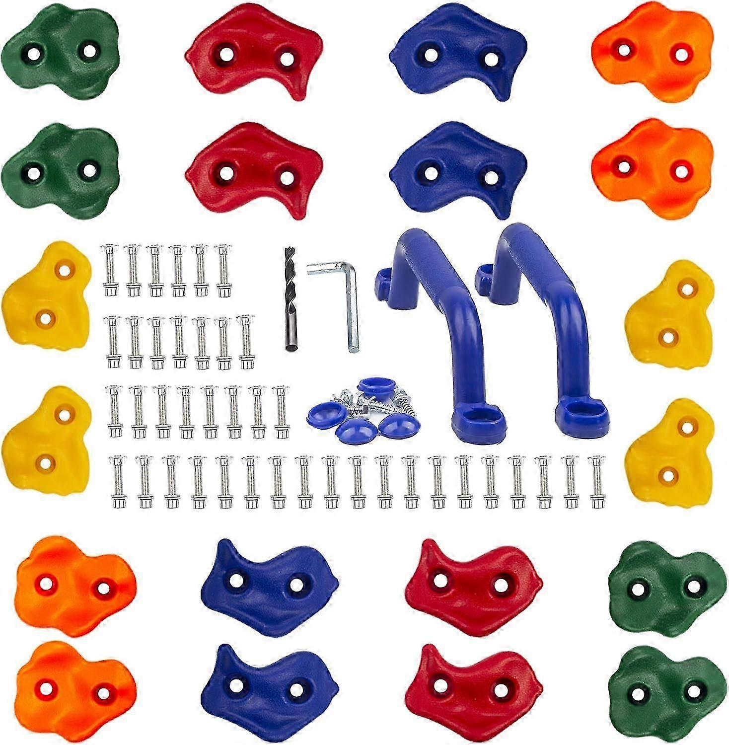 20pc Rock Climbing Holds Kids and 2pc Climbing Grips YY well