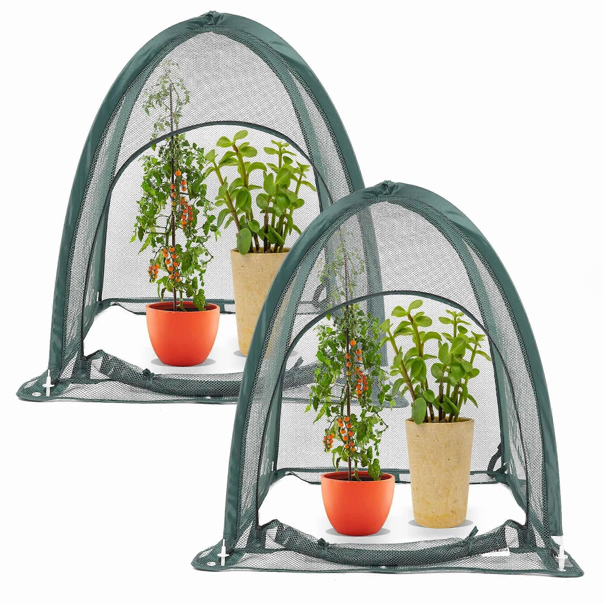 2pcs Quick Set up Pop up Garden Netting 28'x28'x32' Plant Cover Net