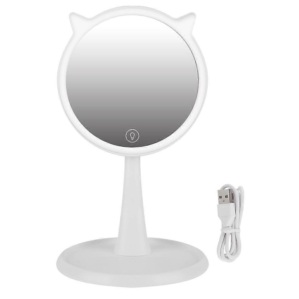 Cute Desktop Intelligent LED Makeup Mirror Rechargeable Angle Adjustable Makeup Mirror
