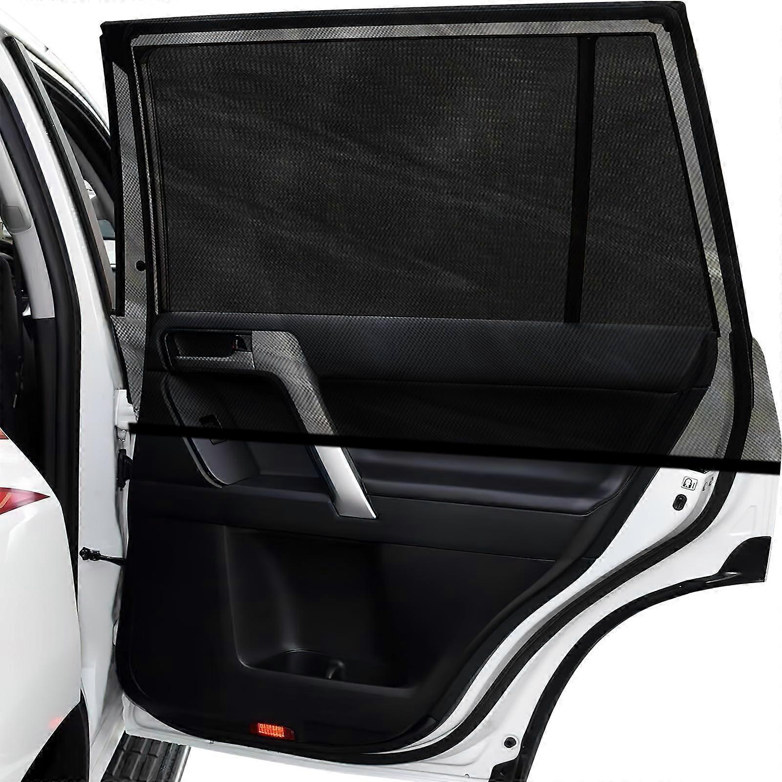 Car Window Shades 2 Pack - XL Breathable Mesh Side Sun Shades for Baby, Camping, UV Protection, Compatible with Car, Truck, SUV, Van 63''x28''