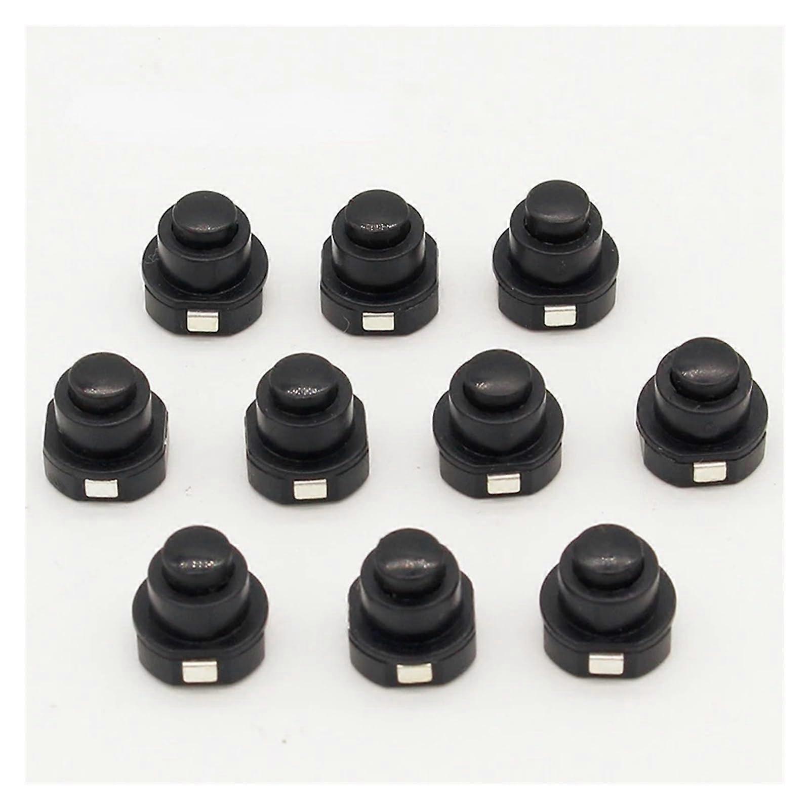 10PCS Flashlight Torch Part Round Push Button Switch Black DC 30V 1A 10mm x 10mm Ref: 8550