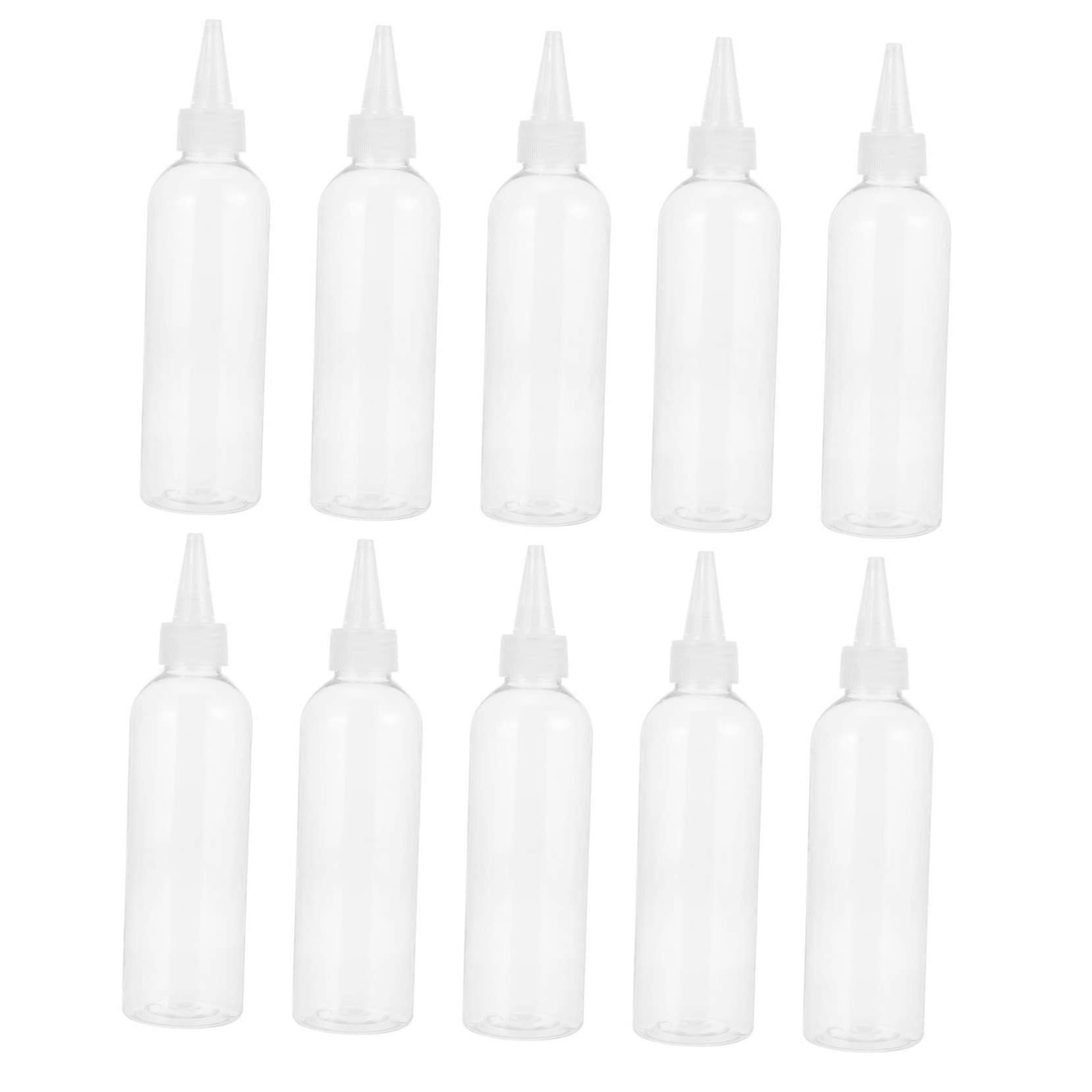 Leak Proof Plastic Squeeze Bottles 10pcs 200ml Empty Condiment Bottles for Hair Dye Cosmetics