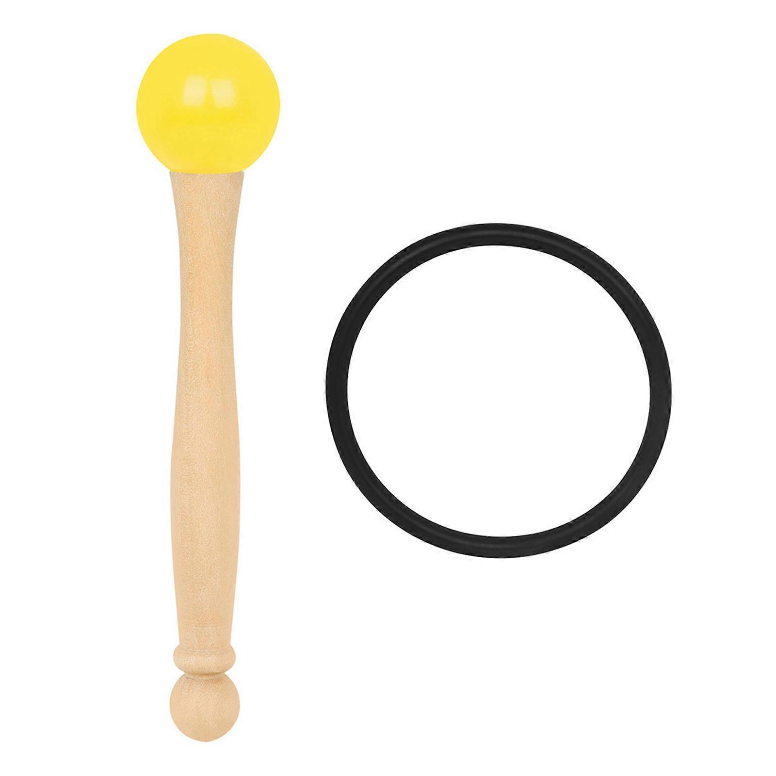 Singing Bowl Mallet Crystal Bowl Rubber Mallet and O-Ring Set for Playing Crystal Singing Bowl Sound Meditation  Yellow