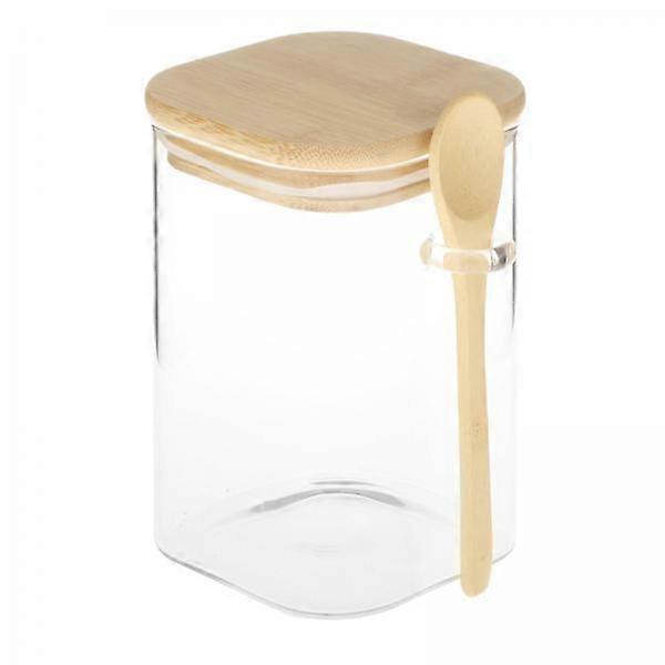 2X Glass Storage Jar Container Airtight Food Storage Canister Storage 1000ml