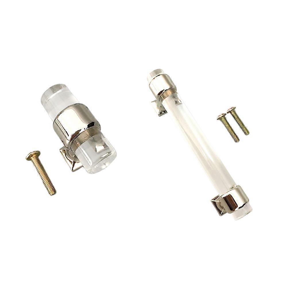 2x Modern Acrylic Cabinet Drawer Glass Door Pull Handle Waredrobe Knob Decor