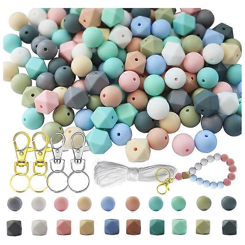 150Pcs Silicone Beads Bulk Round Bead for Jewelry Making Large Beads