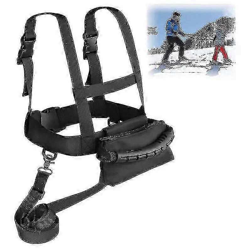 Kids Ski and Snowboard Training Strap with Removable Straps [Black]