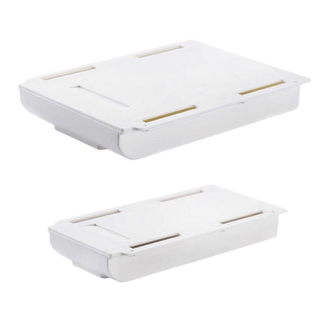 Under Desk Storage Drawer Self Adhesive Hanging Organizer Box White Small