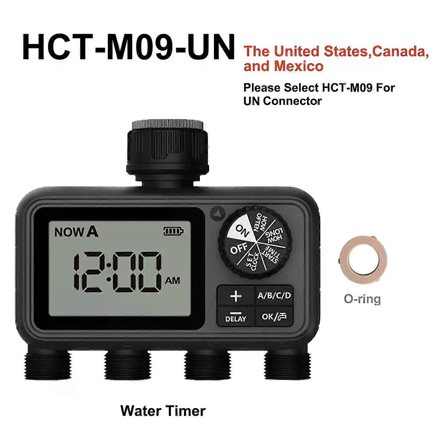4 Outlet Sprinkler Timer Programmable Garden Water Timer with Rain Delay Manual& Automatic Watering System Digital Irrigation