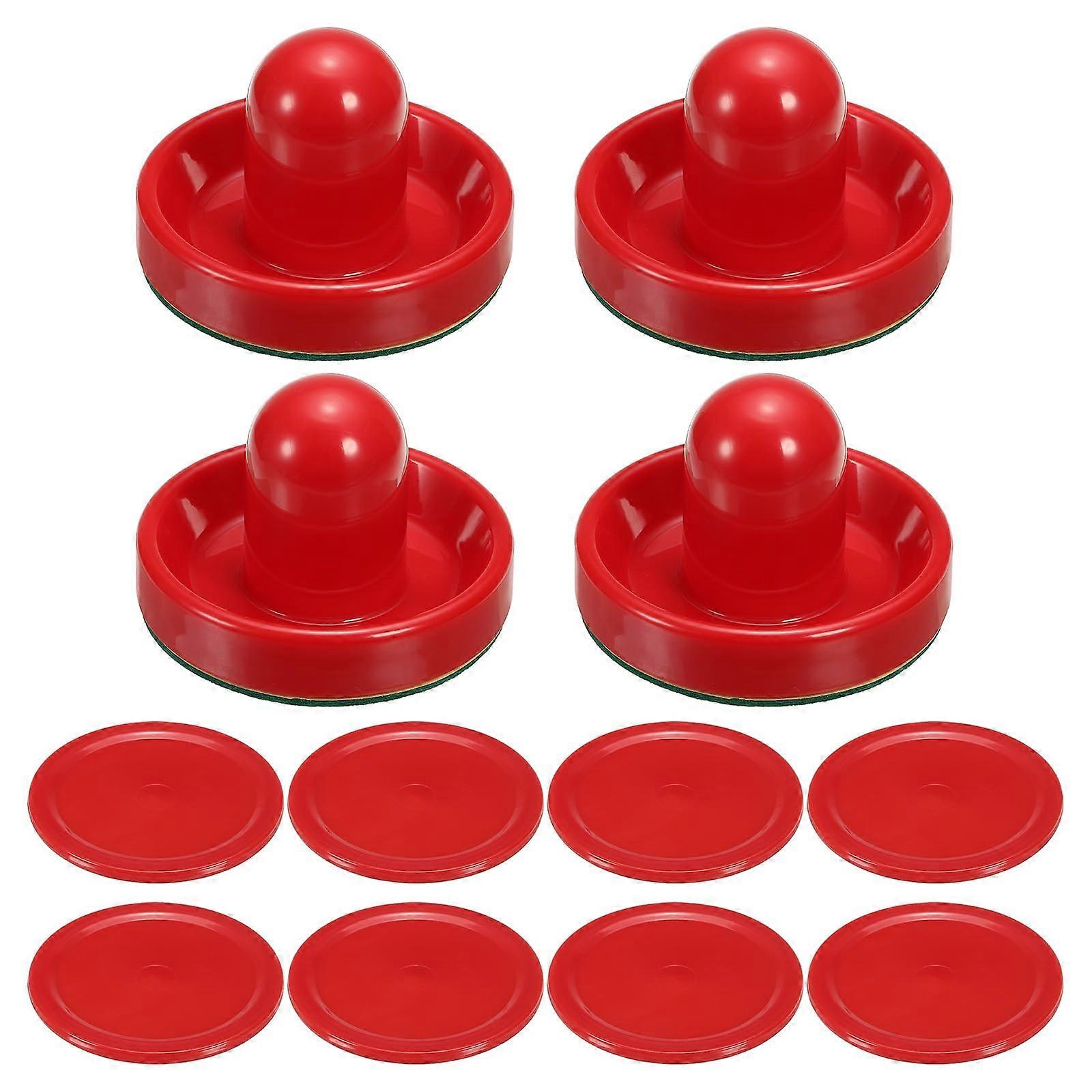 96 mm Air Hockey Sliders and Air Hockey Pucks, Replacement Parts for Game Table (4 Sliders with Pads, 8 Pucks)