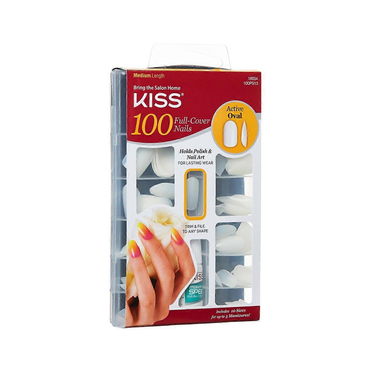 Kiss Products Fake Nails - Active Oval - 101ct