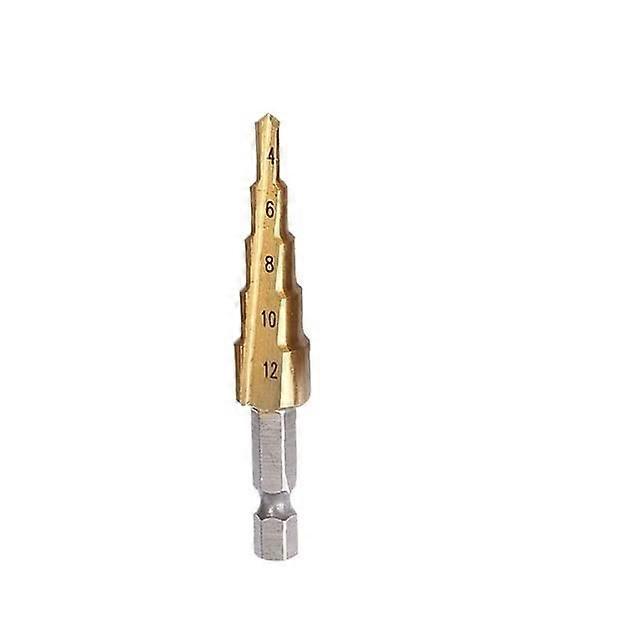 HSS Step Drill Bit Set 3 Pieces 3-12mm 4-12mm 4-20mm Titanium Coated for Wood Metal Core Drilling Tools