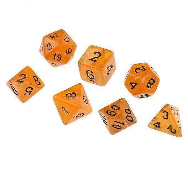 6X 7 Pieces Polyhedral Dice Set D6 D8 D10 D12 D20 Board Games Toy Gift Orange