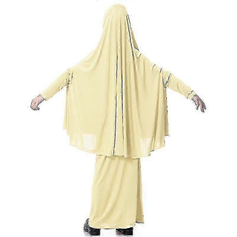 Muzułmańskie dzieci Dziewczęta Sukienka modlitewna Długi hidżab Abaya Kaftan Arabska islamska pełna okładka Długa sukienka Zestaw -CEUK