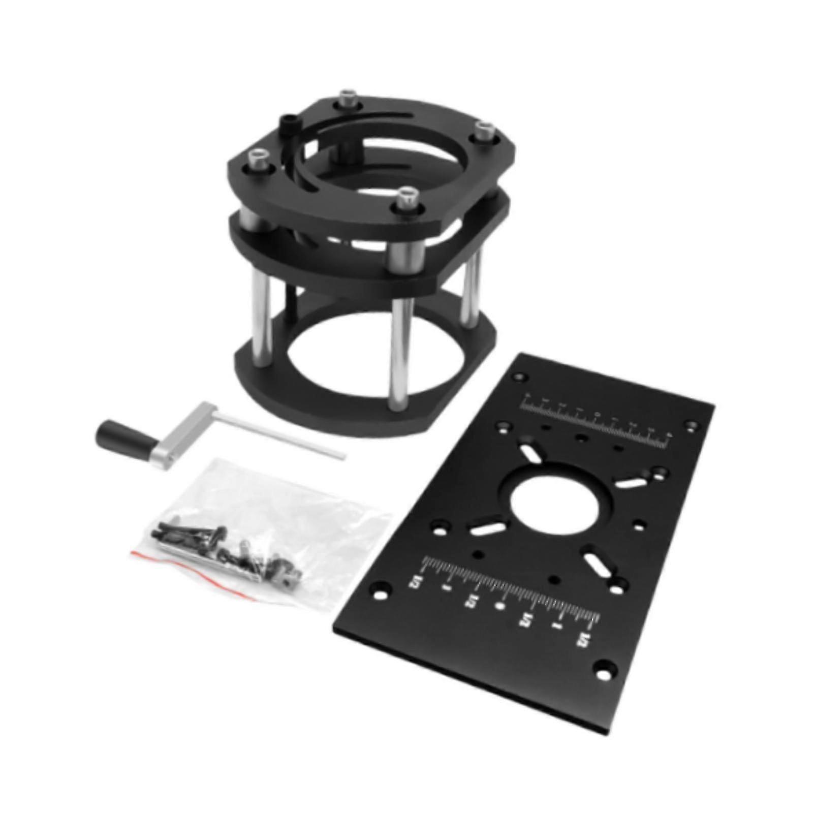 Router Lift Kit with Flip Plate for Slotting, Trimming, and Chamfering Accessory - Red Board and Base Compatible with Certain Brands