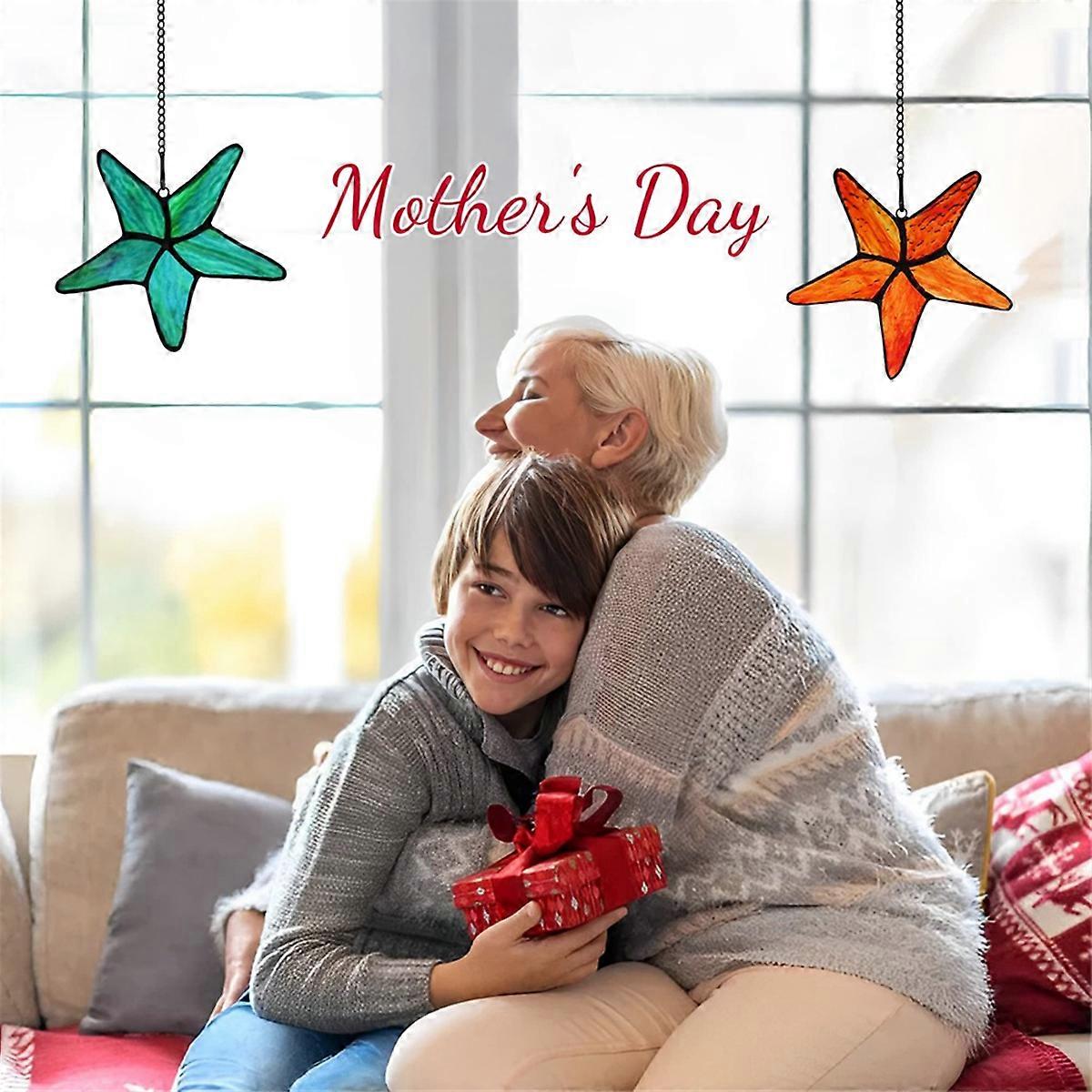 Stained Acrylic Window Hanging Starfish Decor, for Window, Wall Decor