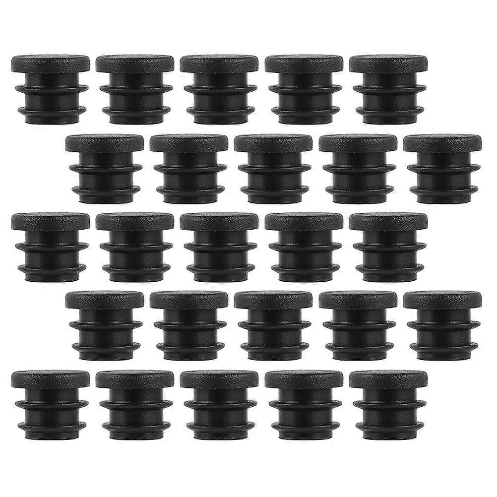 100pcs Round Plastic Tube Bungs for Furniture Legs – Flexible Ribbed End Caps for Chairs, Tables & Benches – Easy Assembly & Secure Fit