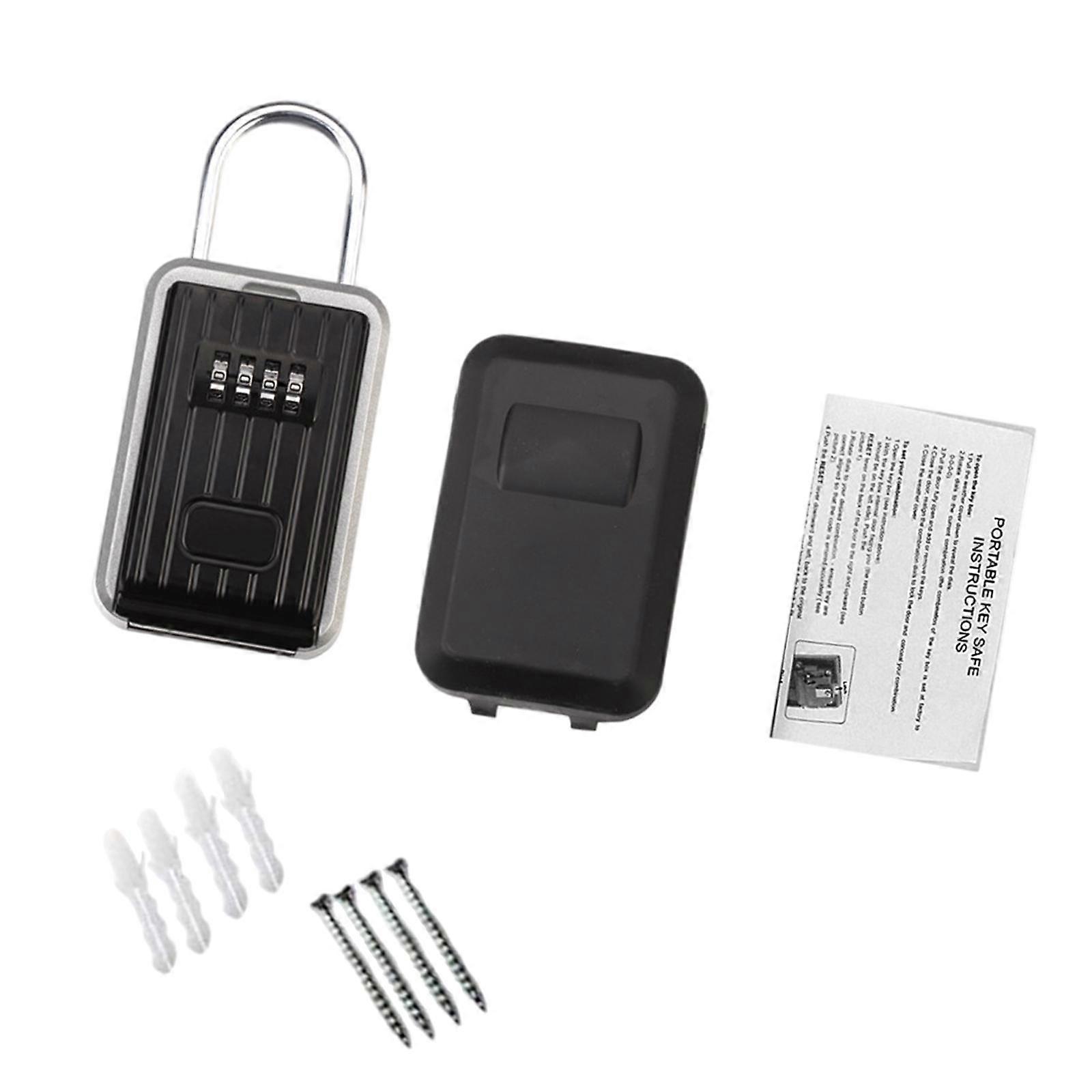 Wall Mounted Key Lock Box 4-Digit Combination for Outside Indoor Hotels