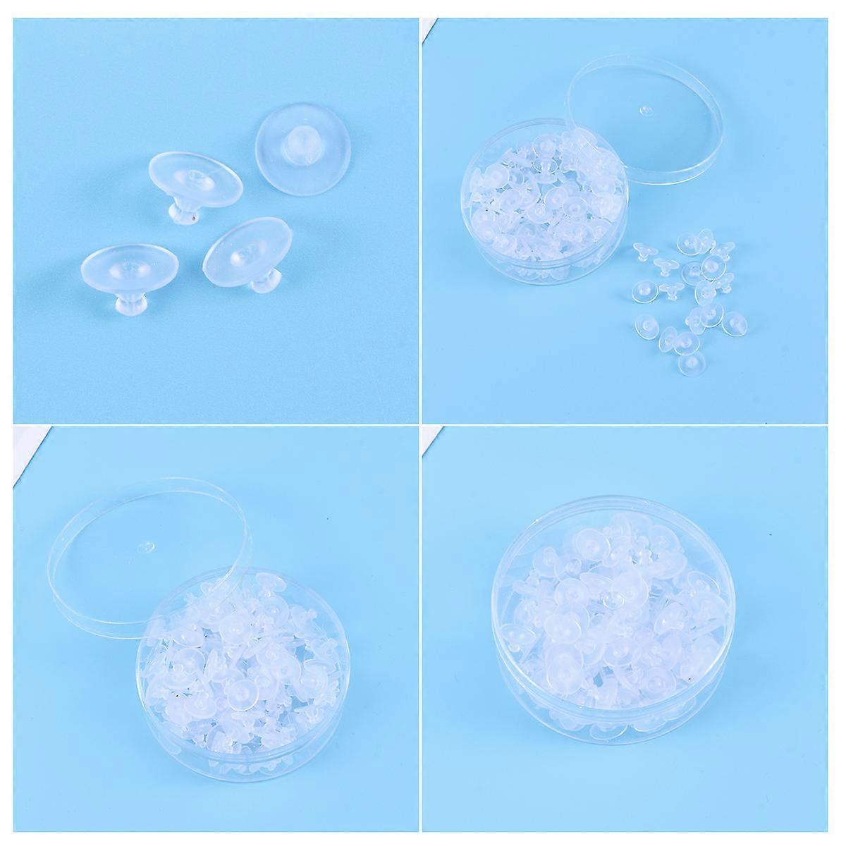 Versatile Earring Supports, Transparent Backings for Stability, Pack of About 100 Pieces